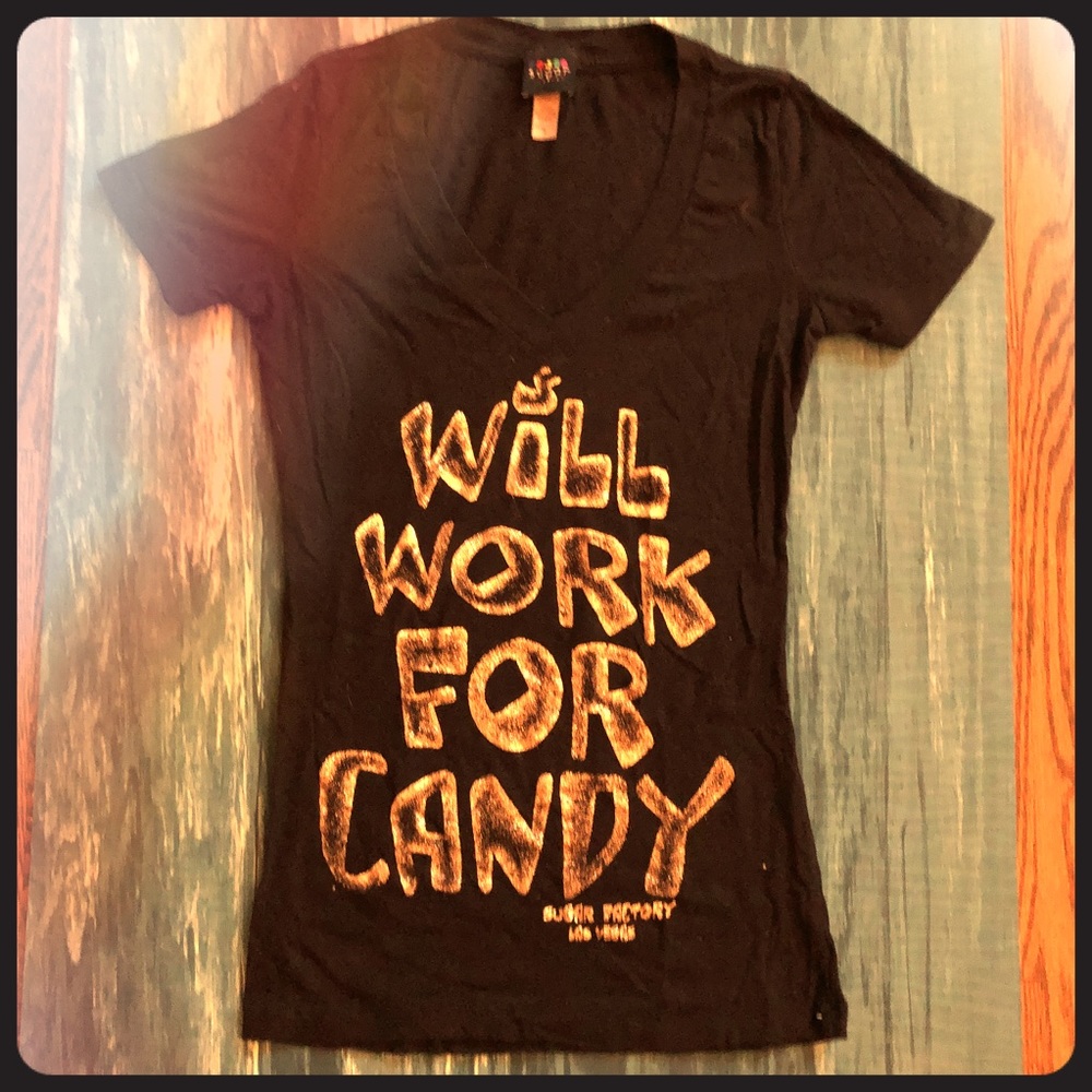 VEGAS SUGAR FACTORY candy tee! RARE couture candy!